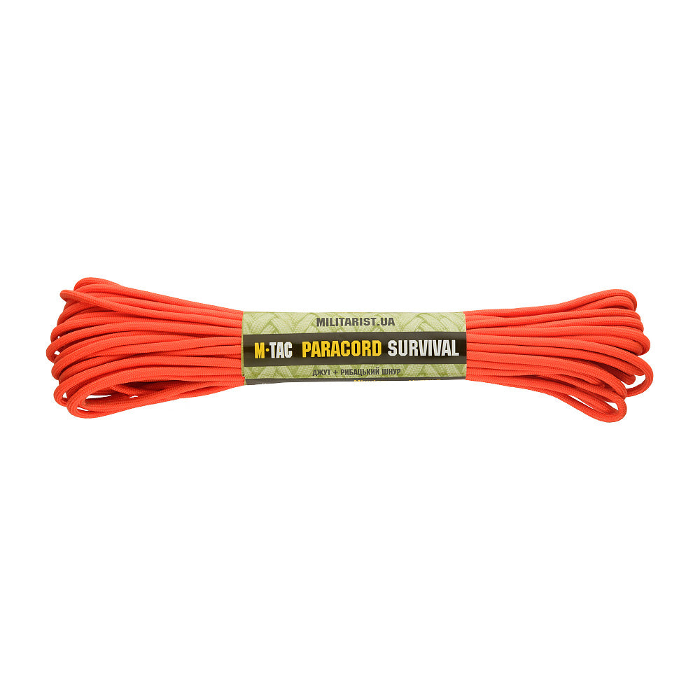 Paracord Survival M-Tac - Portocaliu cu Fir de Juta si Pescuit