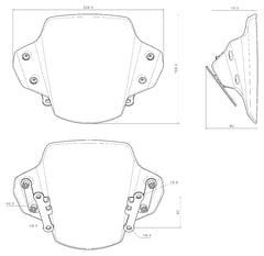 Parbriz Rizoma Polycarbonat Yamaha MT-09/SP - Aerodinamic, Tenta Negru