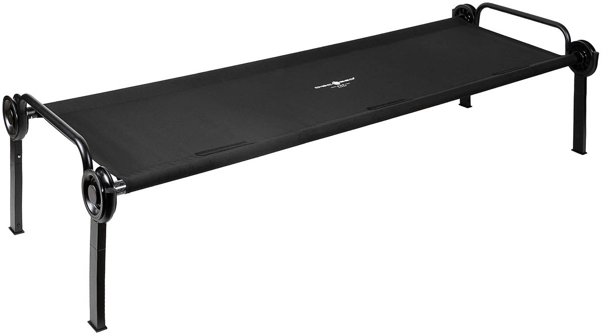 Pat de campanie Disc-O-Bed ONE L Negru - Sarcină max. 150 kg, Asamblare rapidă