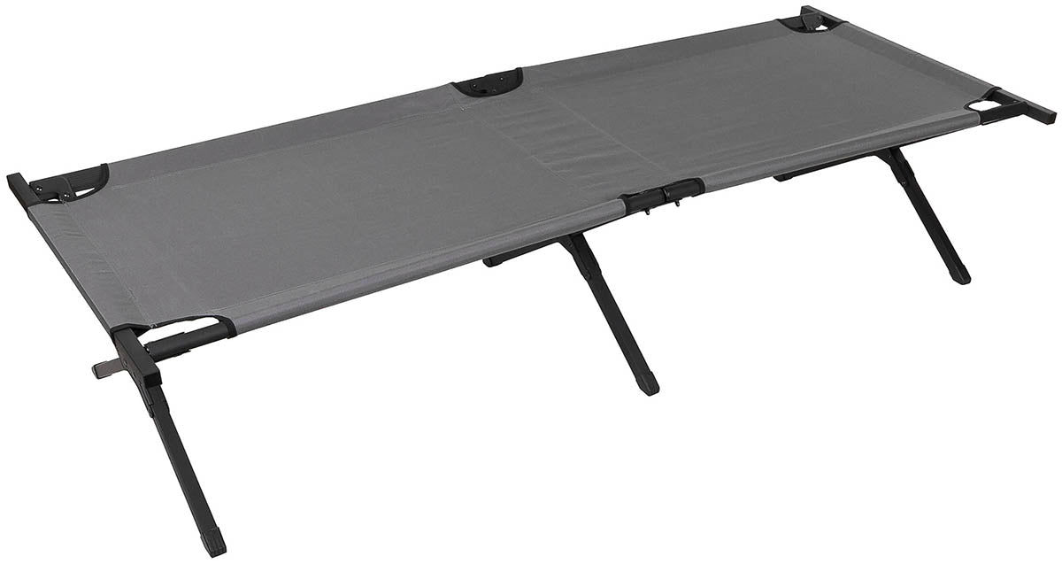 Pat de campanie pliabil Antracit - Sarcina max. 110 kg, Cadru metalic