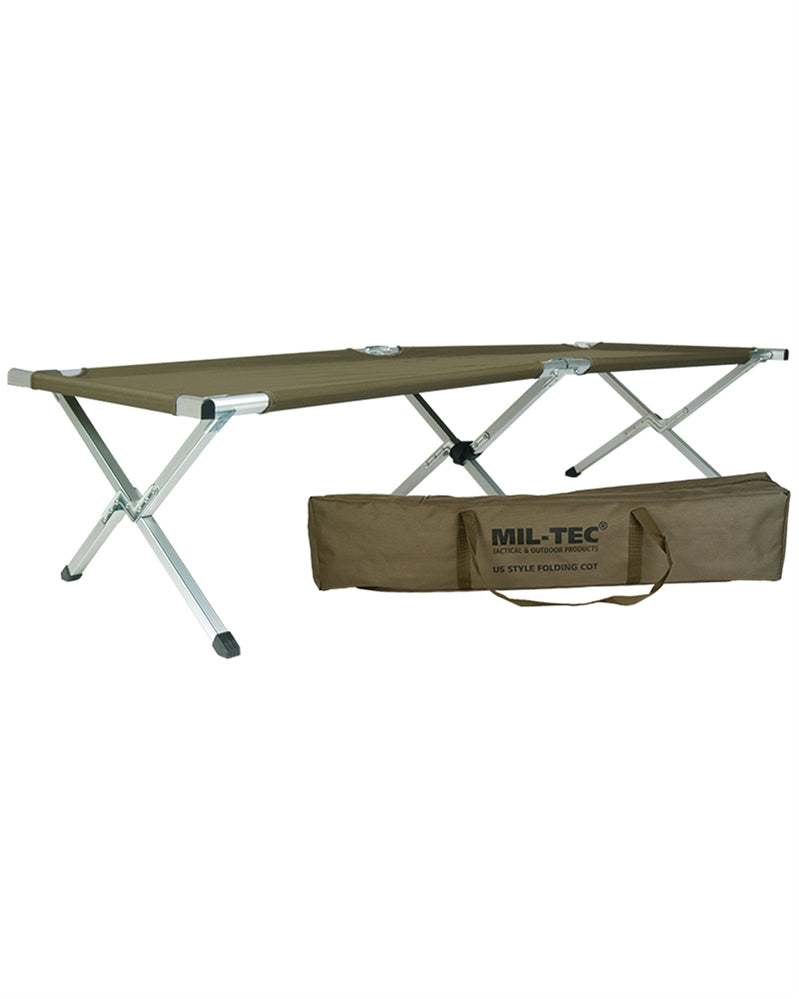 Pat Pliabil de Campanie Mil-Tec US – 190 x 65 cm, Aluminiu, Oliv