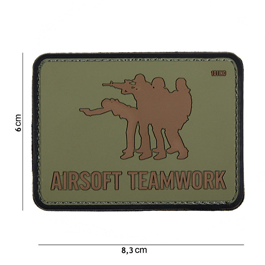 Patch 3D PVC Airsoft Teamwork Verde - Marcajul Echipei Tale