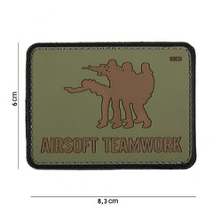 Patch 3D PVC Airsoft Teamwork Verde - Marcajul Echipei Tale