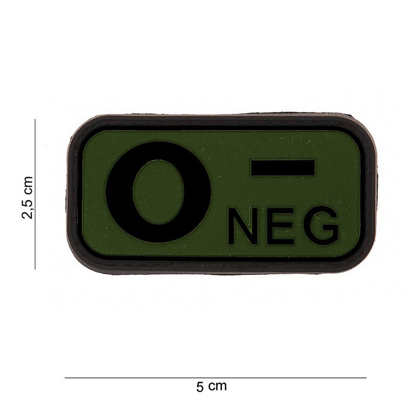 Patch 3D PVC Bloedgroep O- Negativ Verde - Identificare Rapidă Vitală