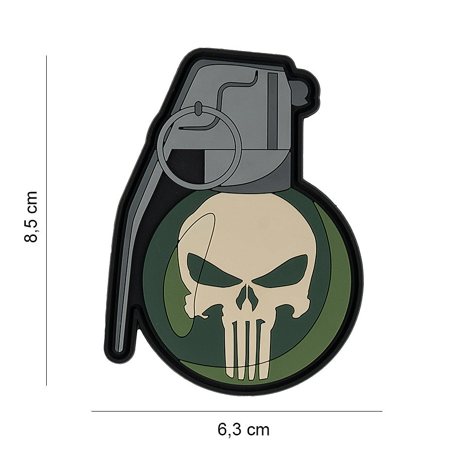Patch 3D PVC Handgrenade Punish Skull #9079 Tactical Design - Exprimă Atitudine Tactică