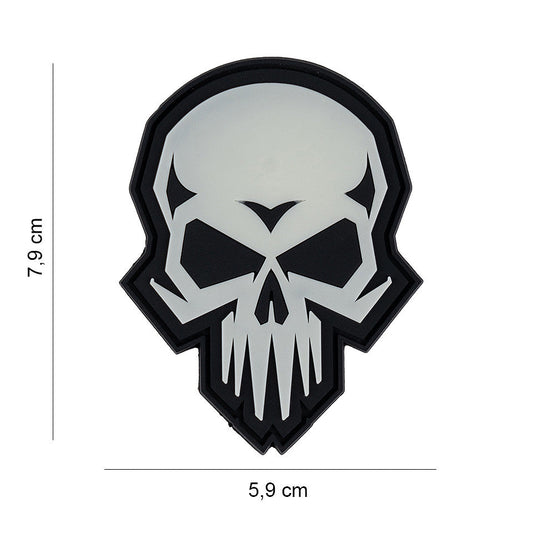 Patch 3D PVC Psycho Skull Glow - Identitate Nocturnă Fără Compromis
