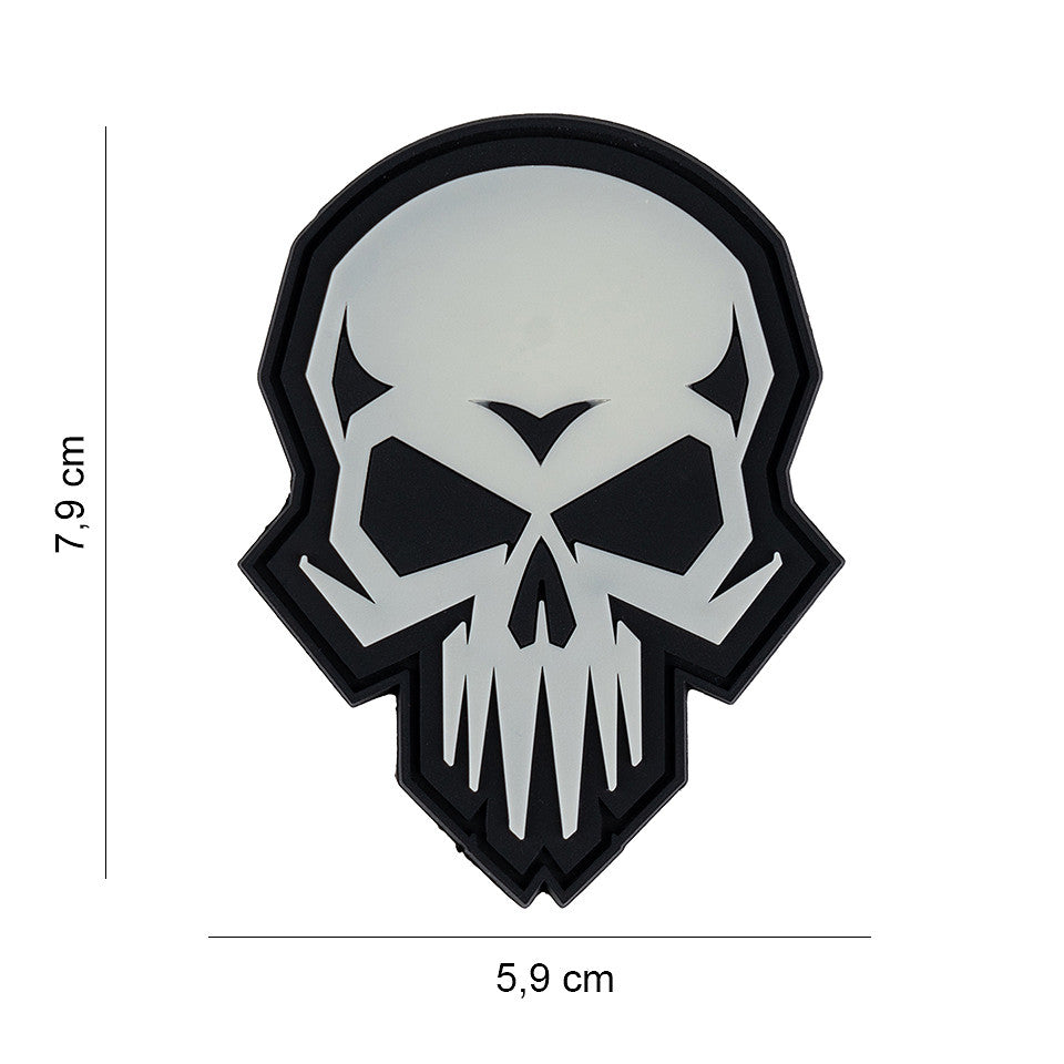 Patch 3D PVC Psycho Skull Glow - Identitate Nocturnă Fără Compromis