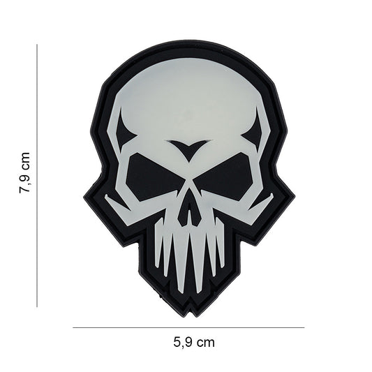 Patch 3D PVC Psycho Skull Glow - Identitate Nocturnă Fără Compromis