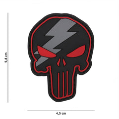 Patch 3D PVC Punisher Thunder Roșu - Simbolul Tău de Rezistență