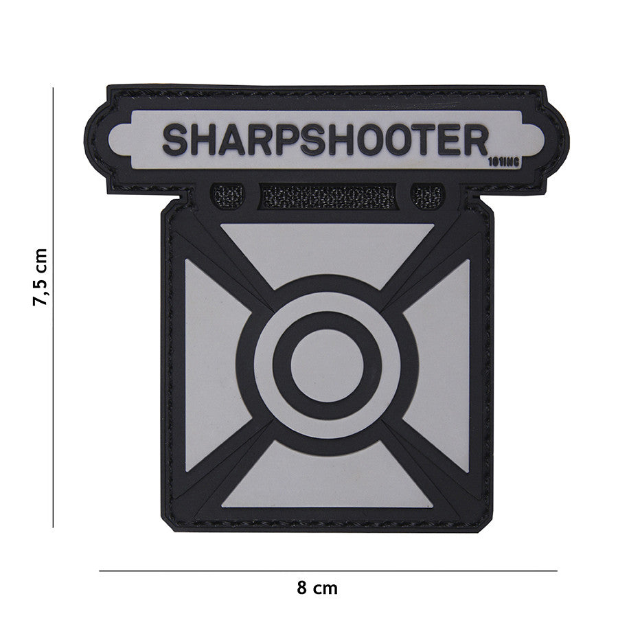 Patch 3D PVC Sharpshooter Gri Military - Semnul Preciziei Tale