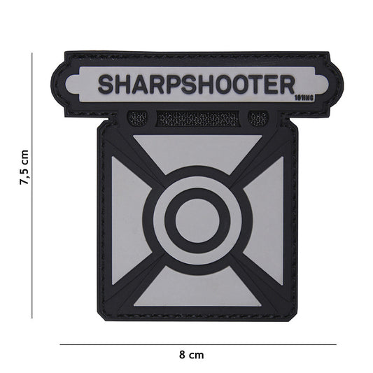 Patch 3D PVC Sharpshooter Gri Military - Semnul Preciziei Tale