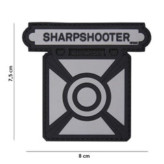 Patch 3D PVC Sharpshooter Gri Military - Semnul Preciziei Tale