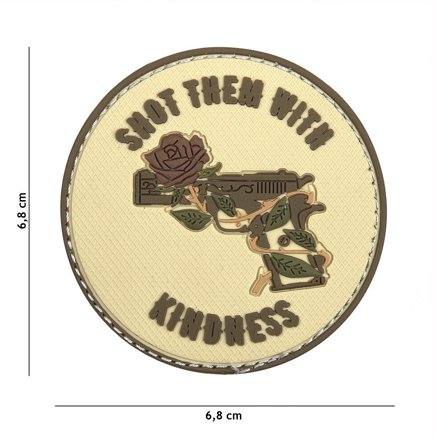 Patch 3D PVC Shot them with kindness Coyote - Exprimă Atitudinea Tactică