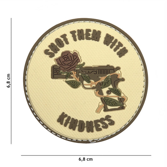 Patch 3D PVC Shot them with kindness Coyote - Exprimă Atitudinea Tactică