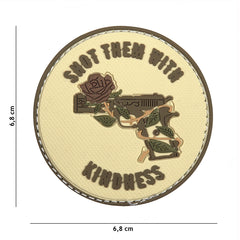 Patch 3D PVC Shot them with kindness Coyote - Exprimă Atitudinea Tactică