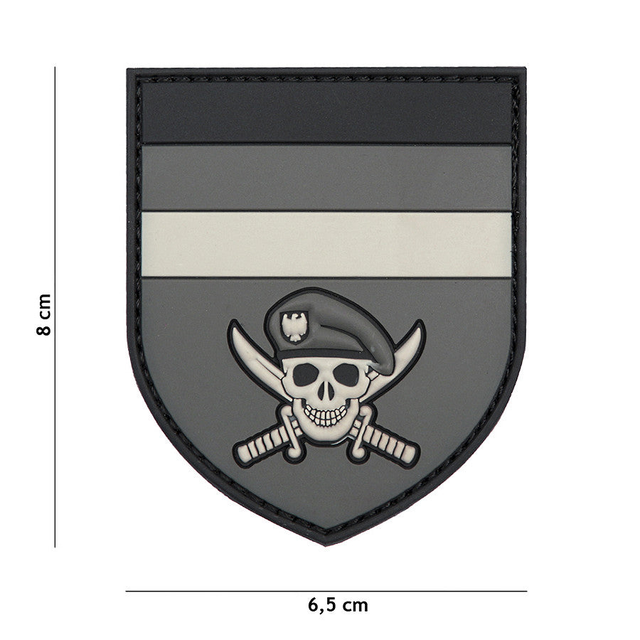 Patch 3D PVC Skull Comandou German Gri - Afirmă-ți Spiritul de Luptător