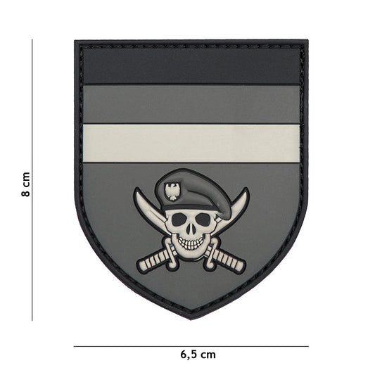 Patch 3D PVC Skull Comandou German Gri - Afirmă-ți Spiritul de Luptător
