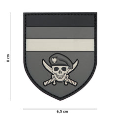 Patch 3D PVC Skull Comandou German Gri - Afirmă-ți Spiritul de Luptător