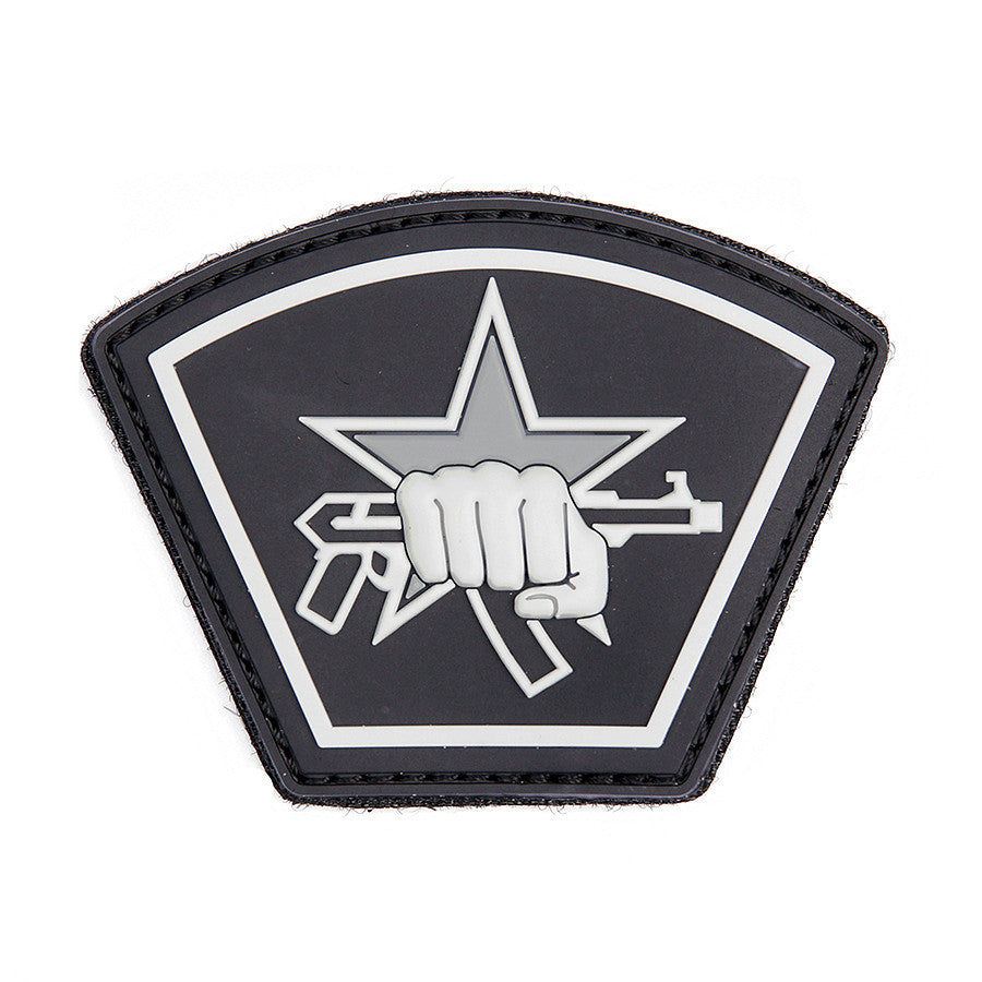 Patch 3D PVC "Steaua Rusă Pumn" Negru Tactical - Personalizare Tactică Imediată