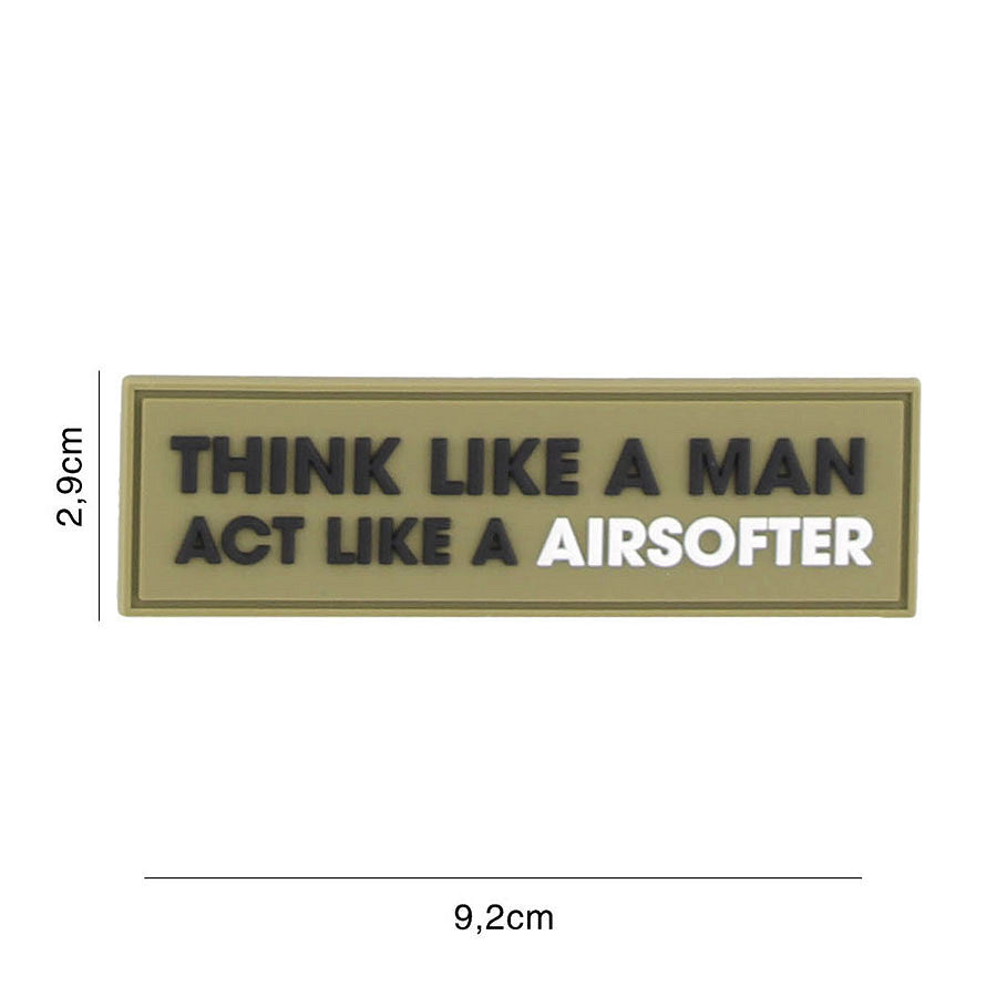 Patch 3D PVC Think like a man Groen - Mesaj Tactic Direct