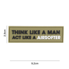 Patch 3D PVC Think like a man Groen - Mesaj Tactic Direct
