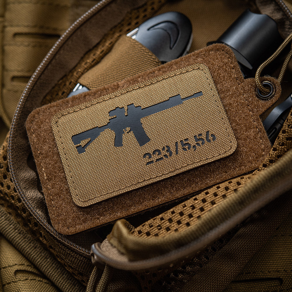 Patch AR-15 223/5,56 M-Tac - Coyote/Negru Laser Cut