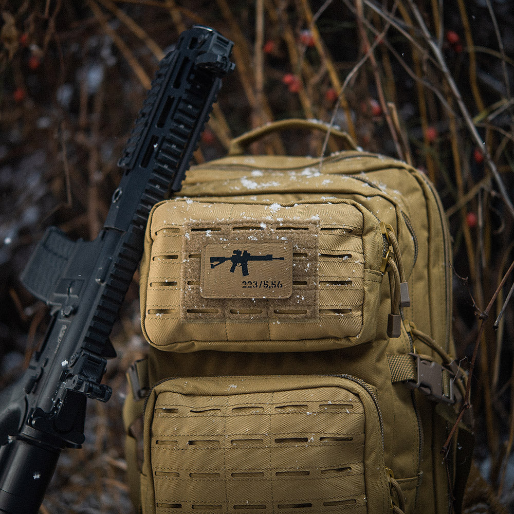Patch AR-15 223/5,56 M-Tac - Coyote/Negru Laser Cut