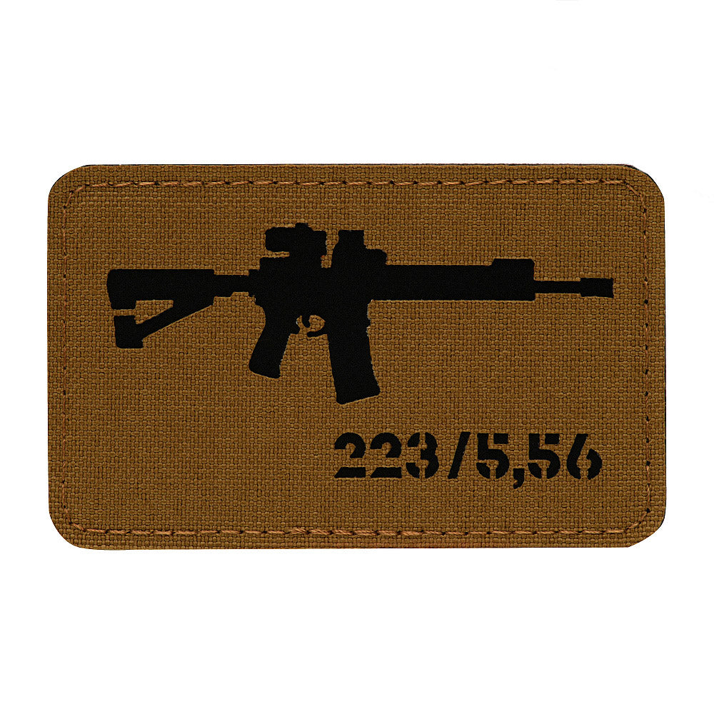 Patch AR-15 223/5,56 M-Tac - Coyote/Negru Laser Cut