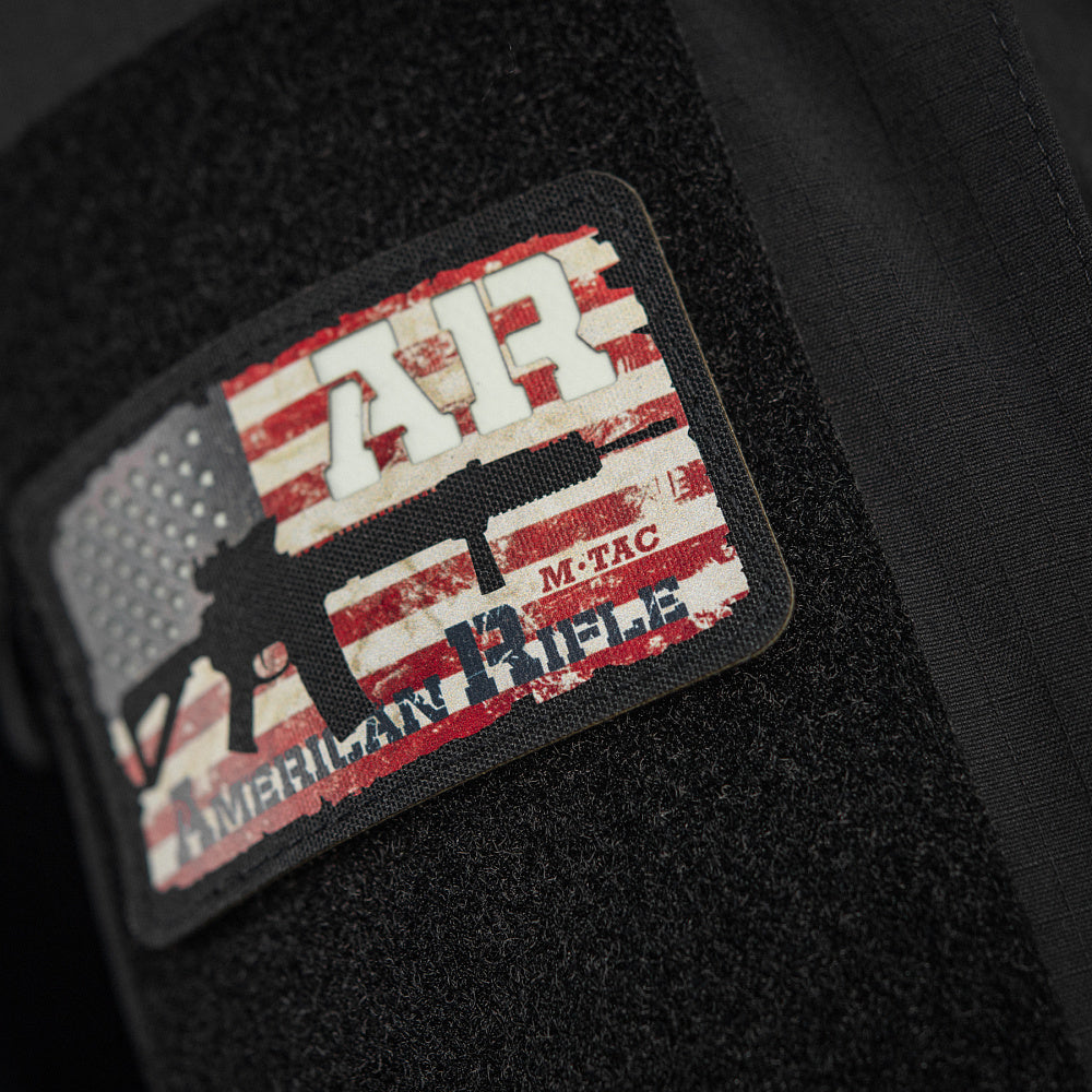 Patch AR-15 American Rifle M-Tac - Black/GID Glow in the Dark
