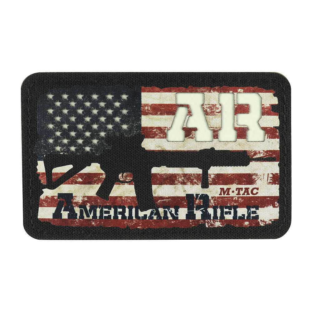 Patch AR-15 American Rifle M-Tac - Black/GID Glow in the Dark
