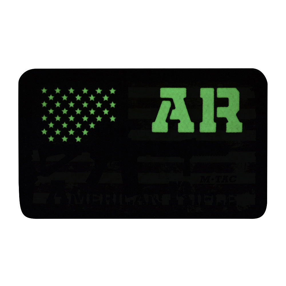 Patch AR-15 American Rifle M-Tac - Black/GID Glow in the Dark