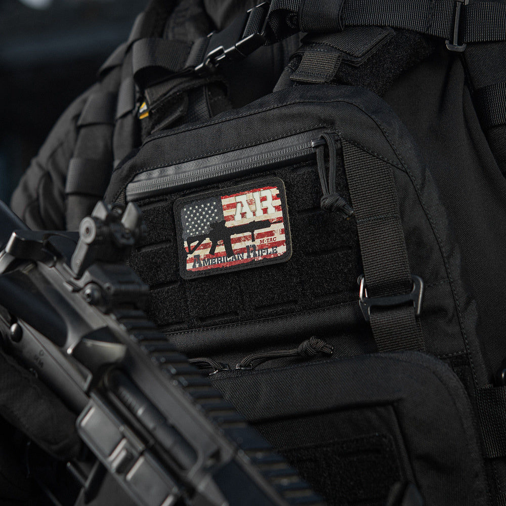 Patch AR-15 American Rifle M-Tac - Black/GID Glow in the Dark