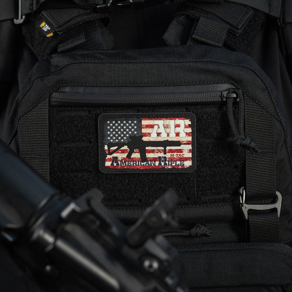 Patch AR-15 American Rifle M-Tac - Black/GID Glow in the Dark