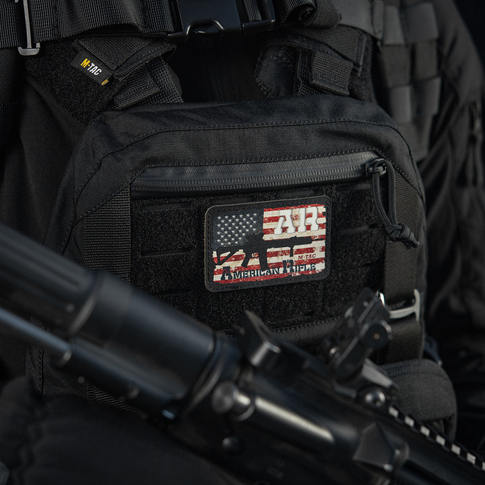 Patch AR-15 American Rifle M-Tac - Black/GID Glow in the Dark