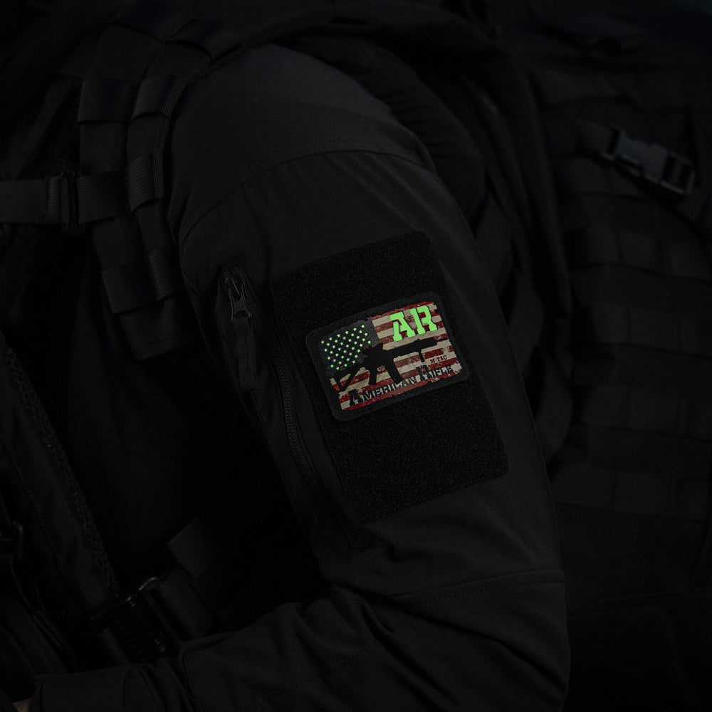 Patch AR-15 American Rifle M-Tac - Black/GID Glow in the Dark