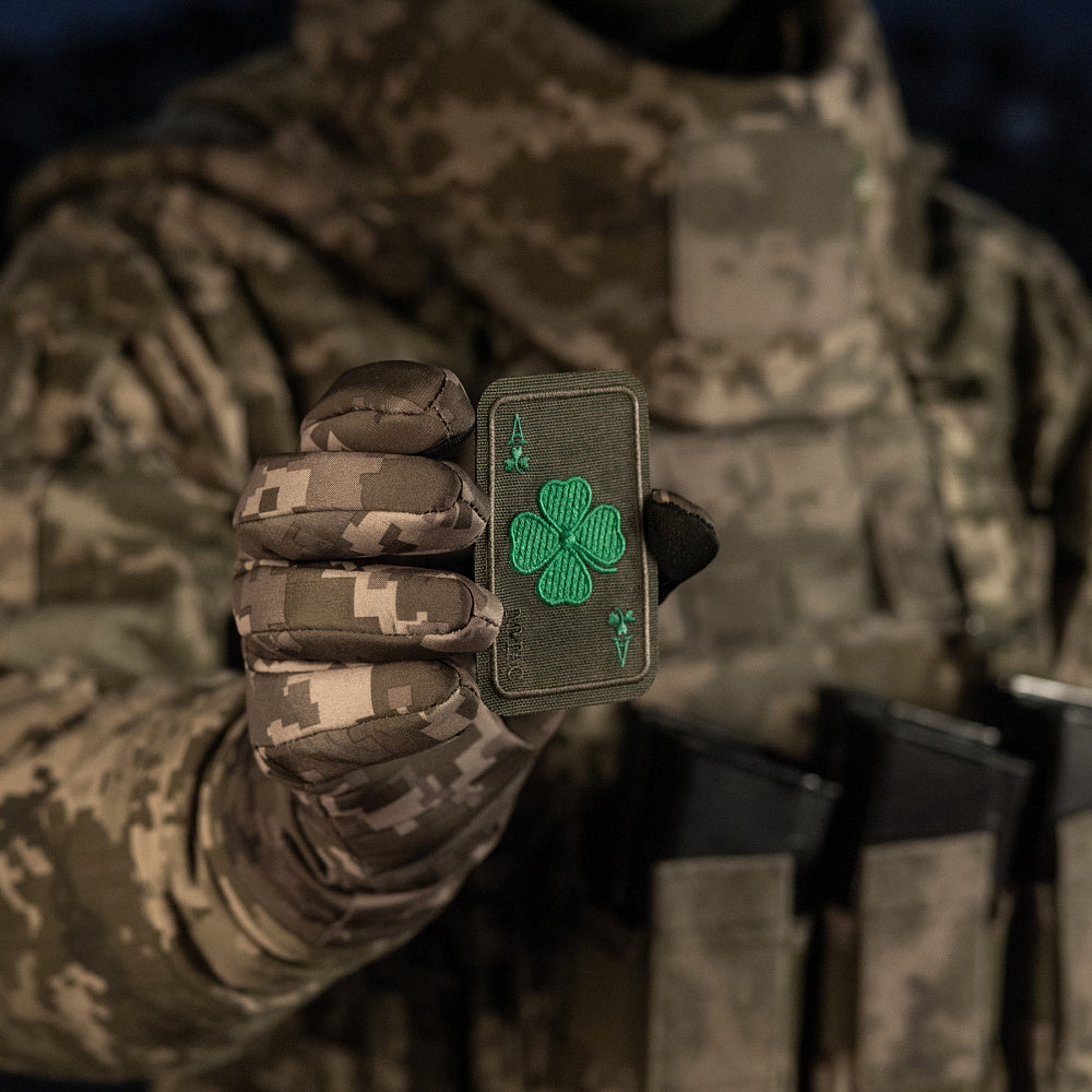Patch Brodat Lucky Card M-Tac - Trifoi cu Patru Foi Ranger Green