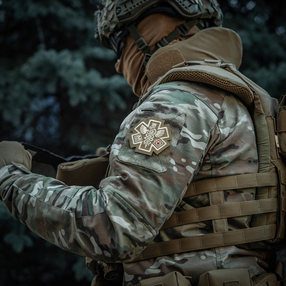 Patch Brodat Paramedic M-Tac - Coyote, cu "Steaua Vieții"