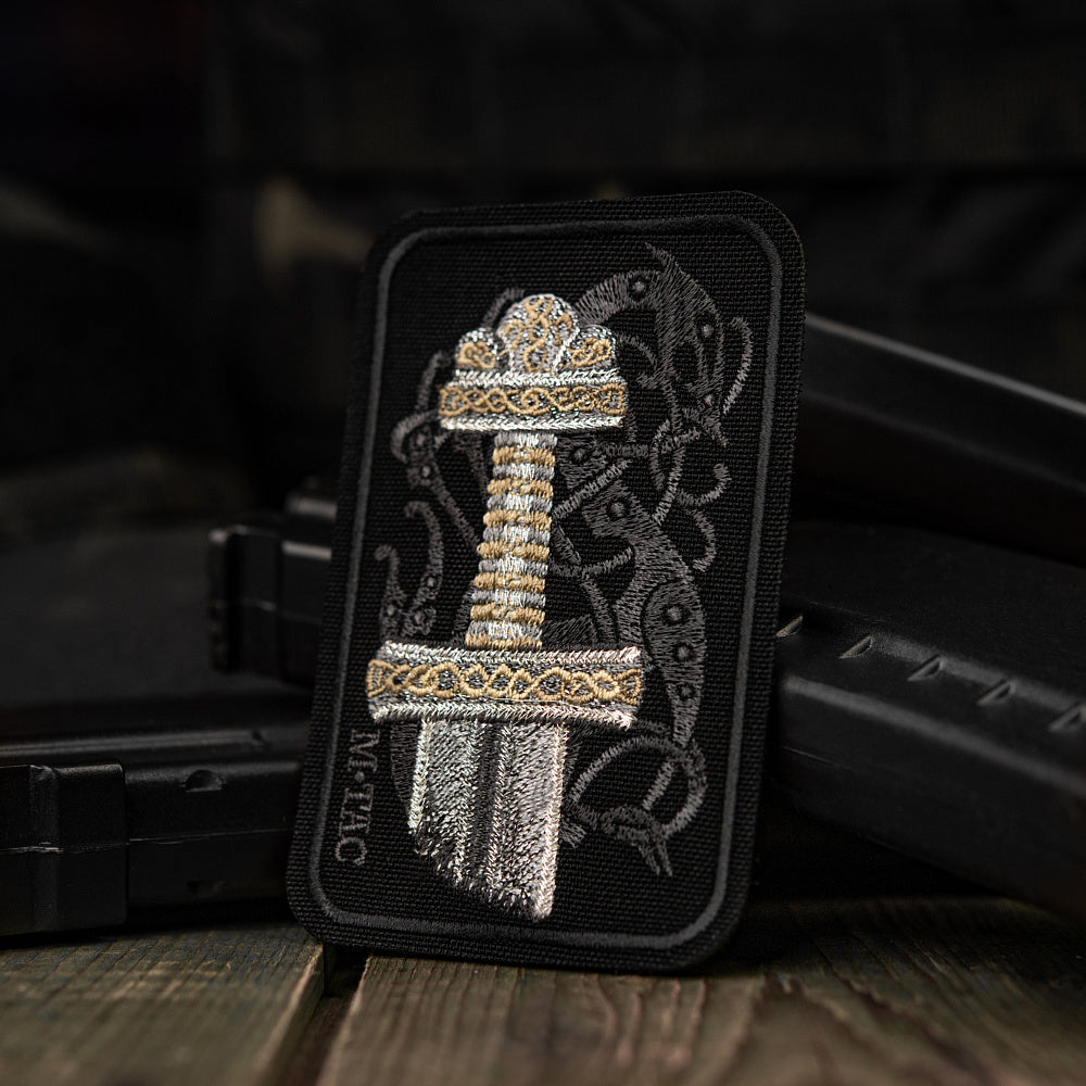 Patch Brodat Sabie Viking M-Tac - Negru, Simbol al Curajului