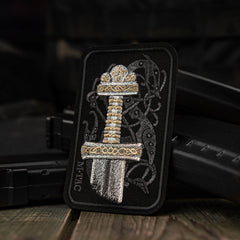 Patch Brodat Sabie Viking M-Tac - Negru, Simbol al Curajului