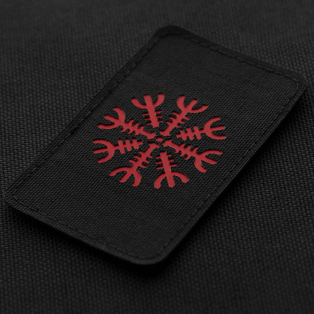 Patch Cască Helmet of Horror Orizontal M-Tac - Negru/Roșu Laser Cut