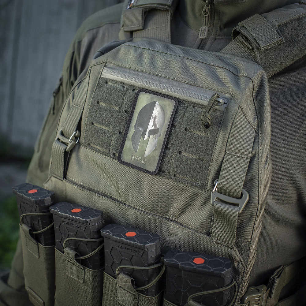 Patch Cască Spartană M-Tac - Ranger Green/Black, Spirit de Luptă