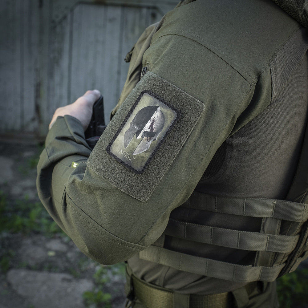 Patch Cască Spartană M-Tac - Ranger Green/Black, Spirit de Luptă
