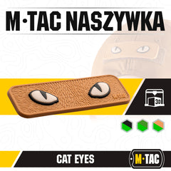 Patch Cat Eyes 3D PVC M-Tac - Coyote, Fluorescent