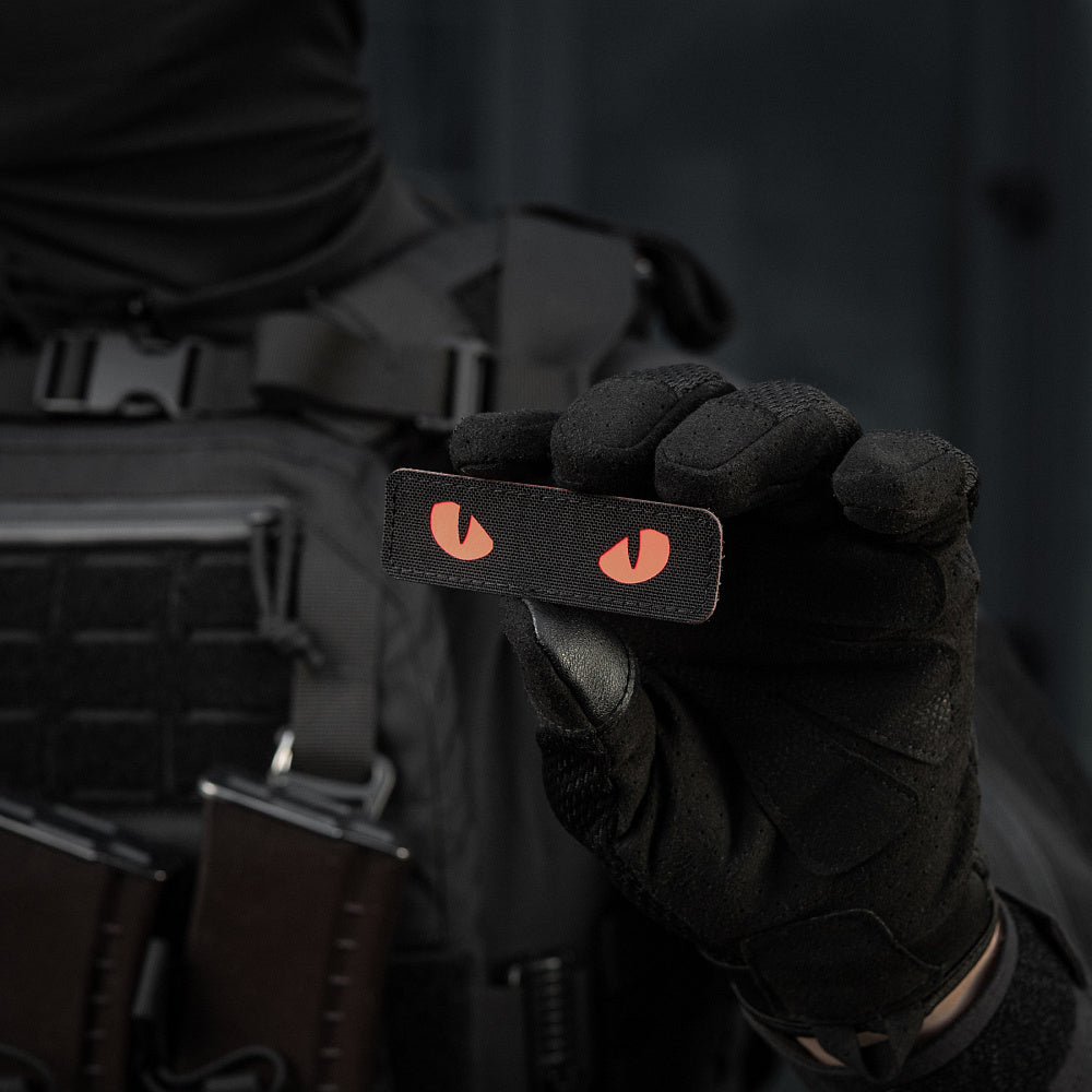 Patch Cat Eyes M-Tac - Black/Red Laser Cut Fosforescent