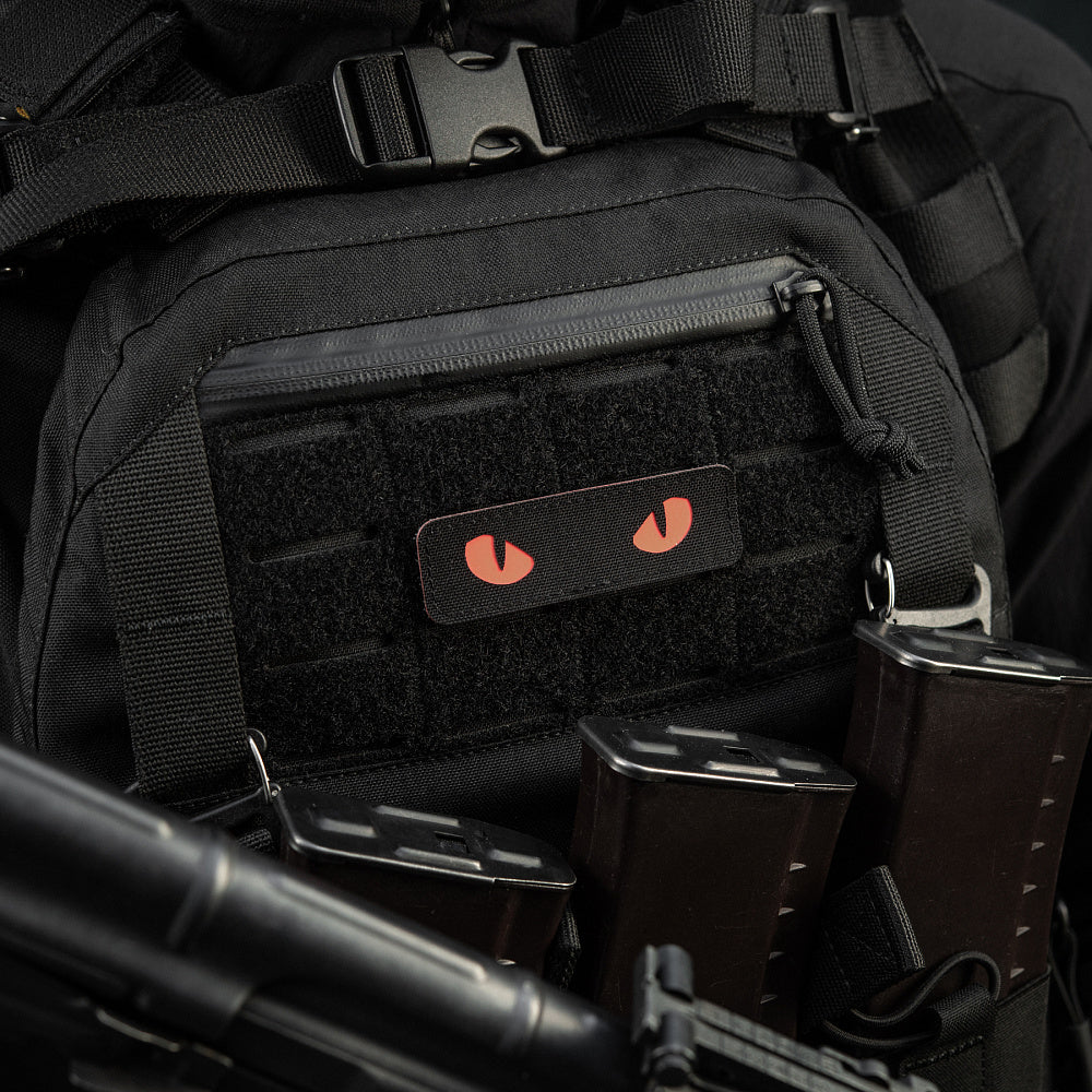 Patch Cat Eyes M-Tac - Black/Red Laser Cut Fosforescent