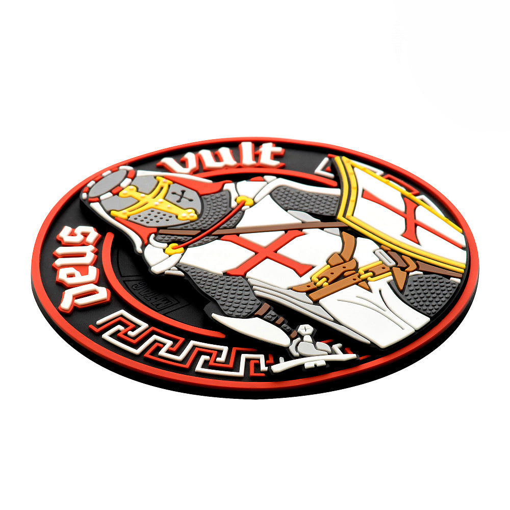 Patch Deus Vult 3D PVC M-Tac - Alb/Roșu