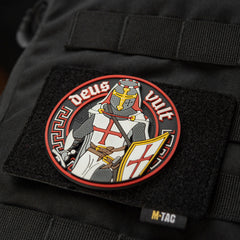 Patch Deus Vult 3D PVC M-Tac - Alb/Roșu