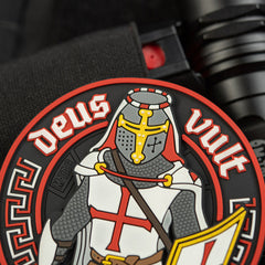 Patch Deus Vult 3D PVC M-Tac - Alb/Roșu