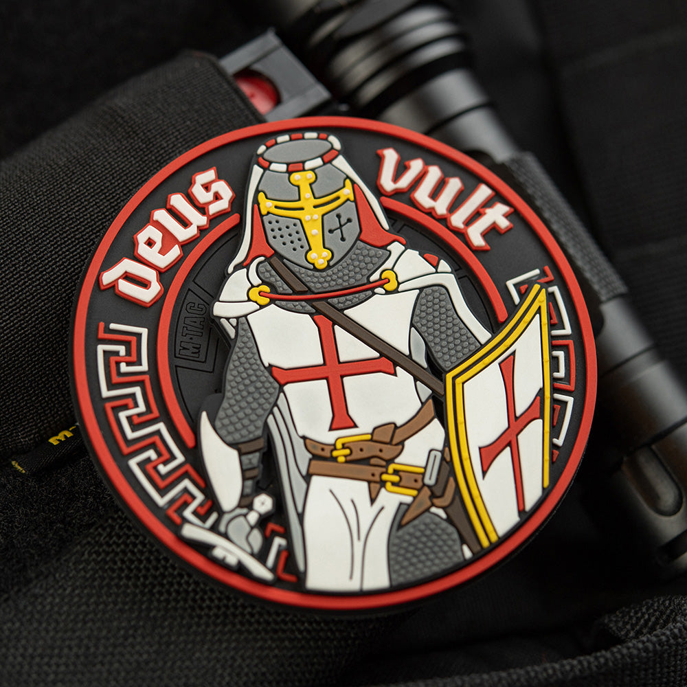 Patch Deus Vult 3D PVC M-Tac - Alb/Roșu