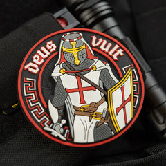 Patch Deus Vult 3D PVC M-Tac - Alb/Roșu